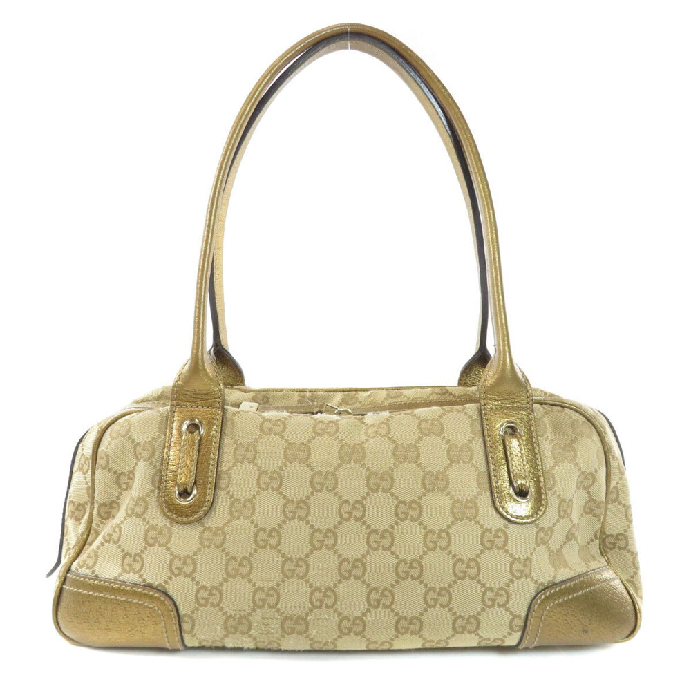 Gucci beige Boston Princy GG Canvas gold Bag